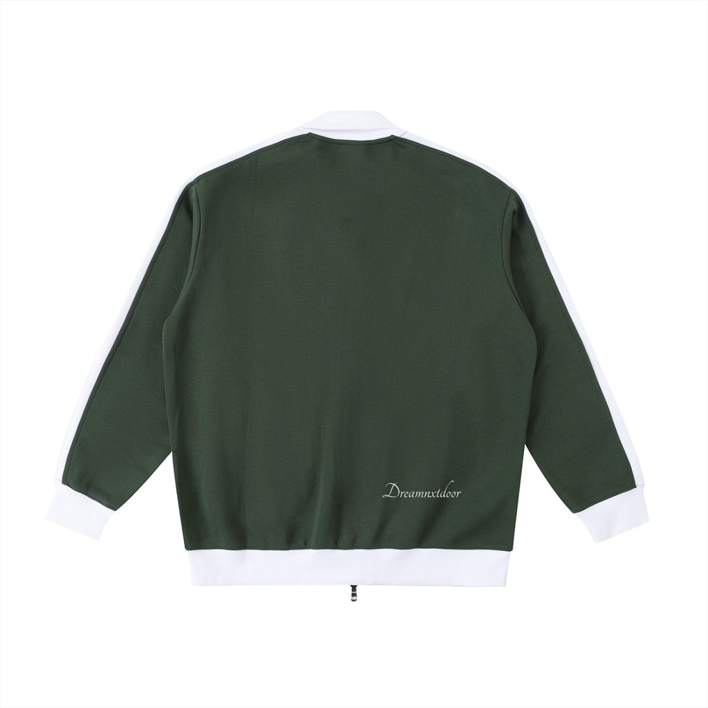 Contrast Trim Stand Collar Jacket