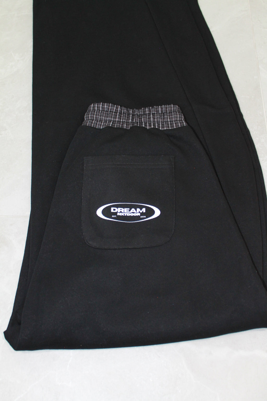 Plaid Waistband Barrel Sweatpants